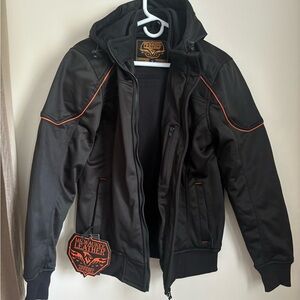 Milwaukee Leather Women's Black Motorcycle Racing Style Jacket with Hoodie